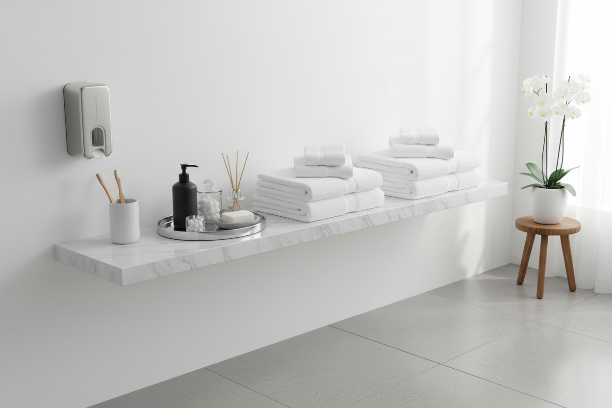 Salle de bain organisée